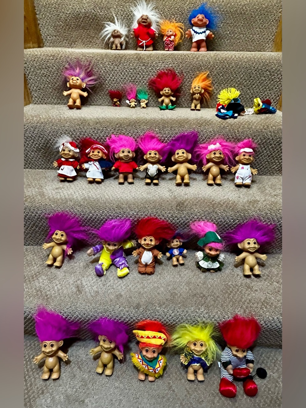 Vintage Troll Lot of  28 4 Dam 23 Russ Trolls Accessories Clothes Dolls HTF RARE